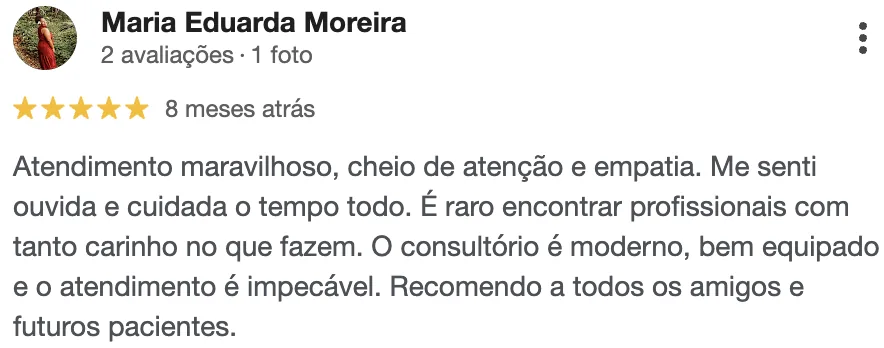 Avaliação de Maria Eduarda Moreira